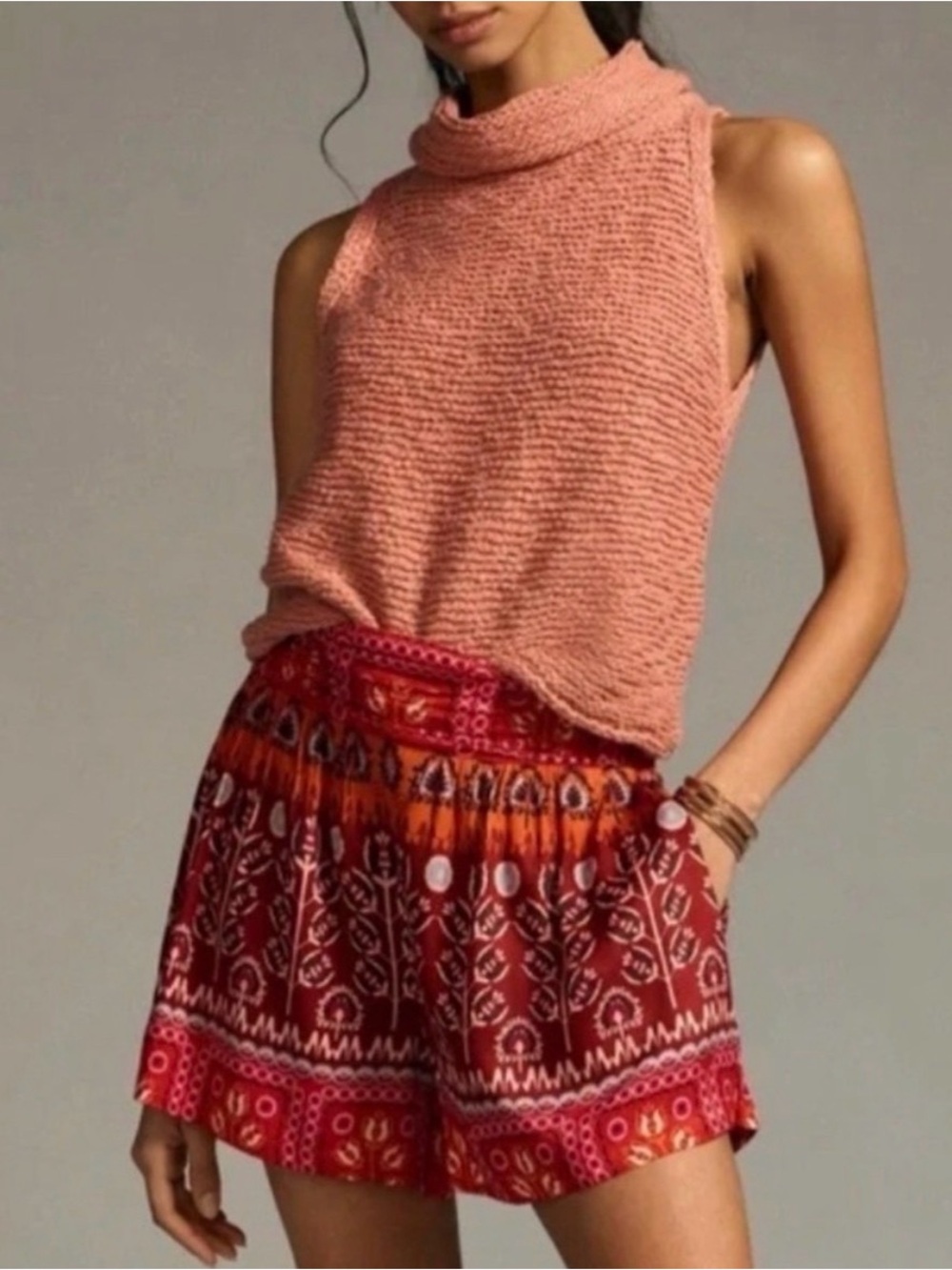 Coral pilco rolled neck tank